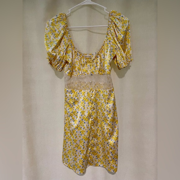 For Love And Lemons Cream Floral Mini Dress - Picture 3 of 7